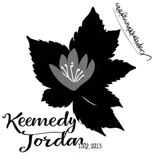 daughters name written with birth day Kennedy Jordan 10/02/2015 tattoo design idea
