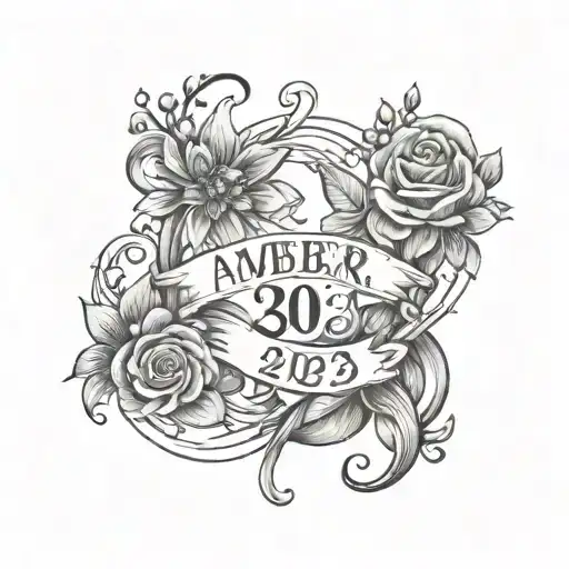 tattoo of the date may 30th 2023 for pregnant cousin names amber and remy remembrance tattoo design idea