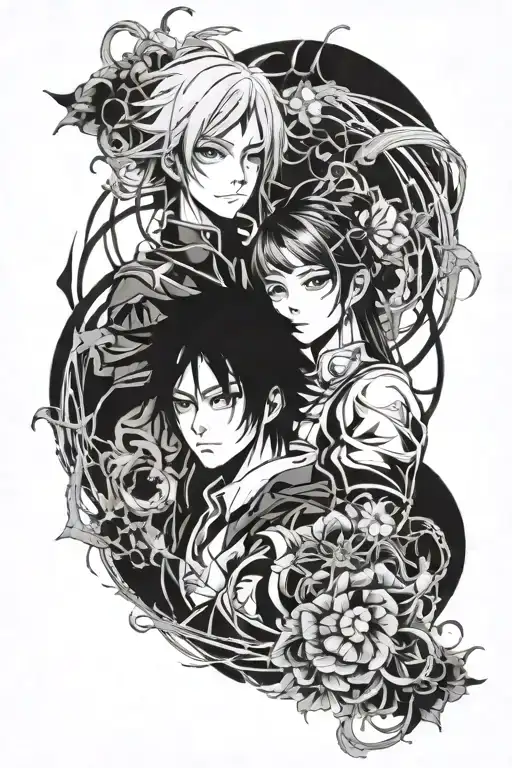 anime yuta and riko orimoto tattoo design idea