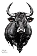 bull sleeves tattoo design idea