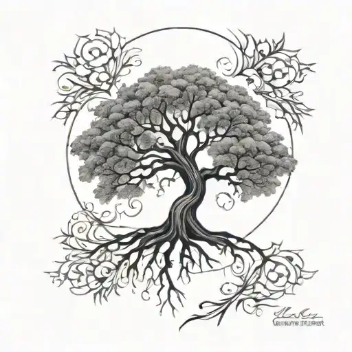 tree of life that must have the number 1988 it will be made on the forearm and must cover the entire inner part tattoo design idea
