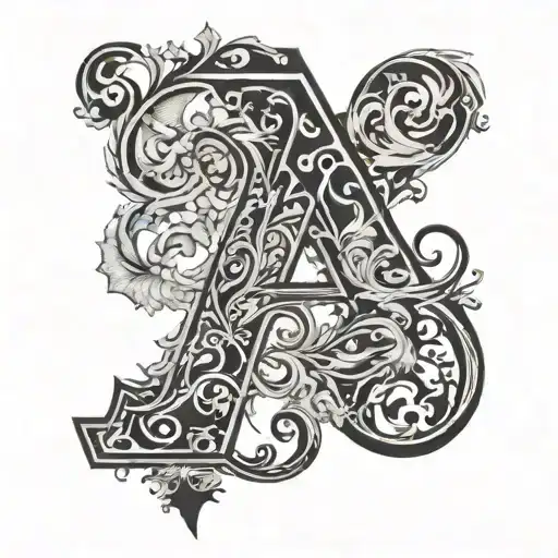 letter T and letter  L tattoo design idea