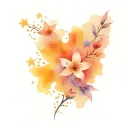 stars and flowers tattoo design idea