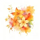 stars and flowers tattoo design idea