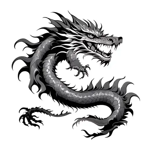 a easy to draw japanese dragon tattoo design idea