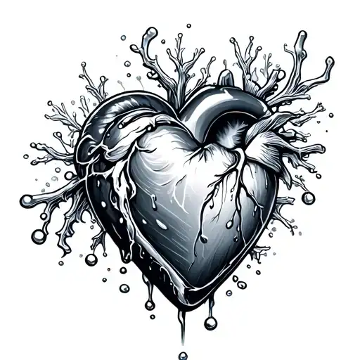 Heart On Ice tattoo design idea