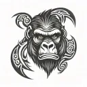 Angry gorilla head tattoo design idea