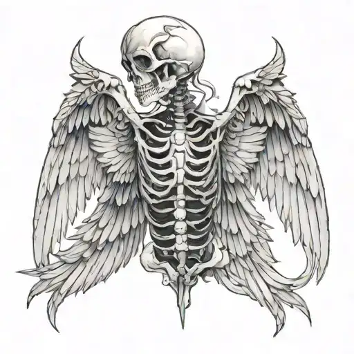 Wings made to look a bit like a skeleton tattoo design idea