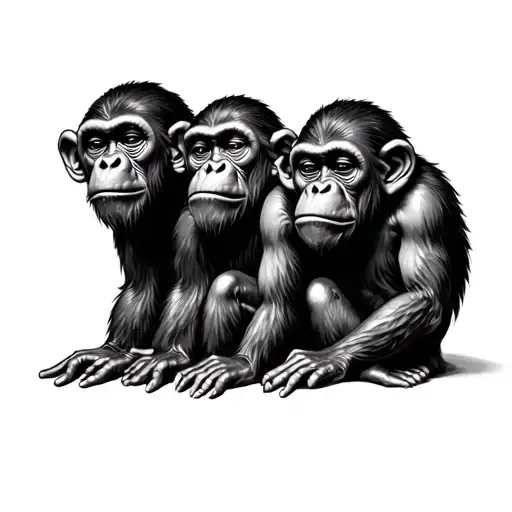 three wise monkeys  tattoo design idea