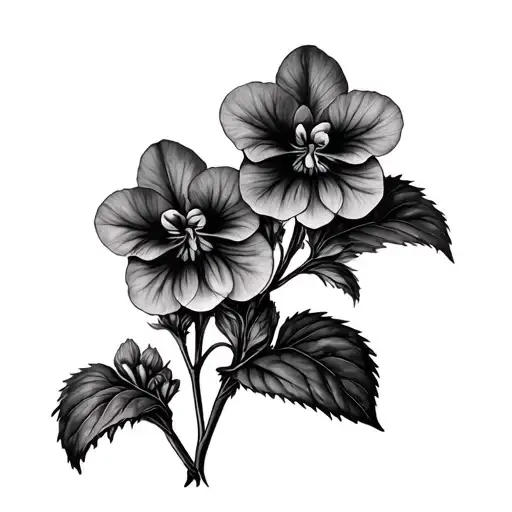 African Violet tattoo design idea