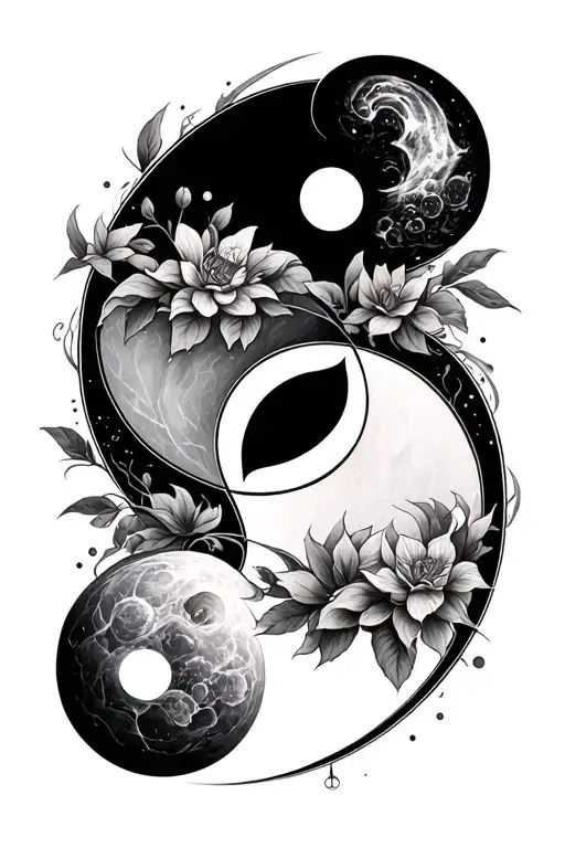 cancer and libra 69 and yin yang tattoo design idea