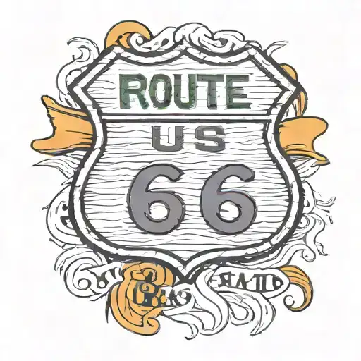 route 66 sign tattoo design idea