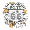route 66 sign tattoo design idea