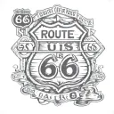 route 66 sign tattoo design idea