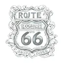 route 66 sign tattoo design idea