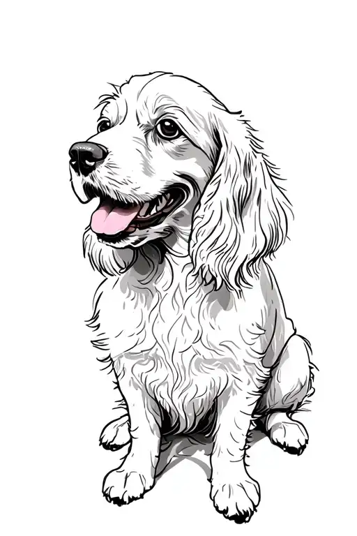 Cocker Spaniel dog happy tattoo design idea