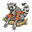 Lemur chilling tattoo design idea
