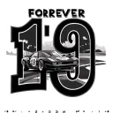 Forever 19 written with picture of race car and race track  tattoo design idea