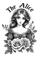 The name Alice with Roses tangled tattoo design idea