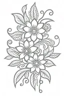 henna flowers tattoo design idea