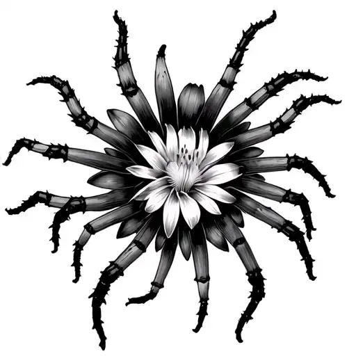 spider lily flower tokyo ghoul centipede crawling tattoo design idea