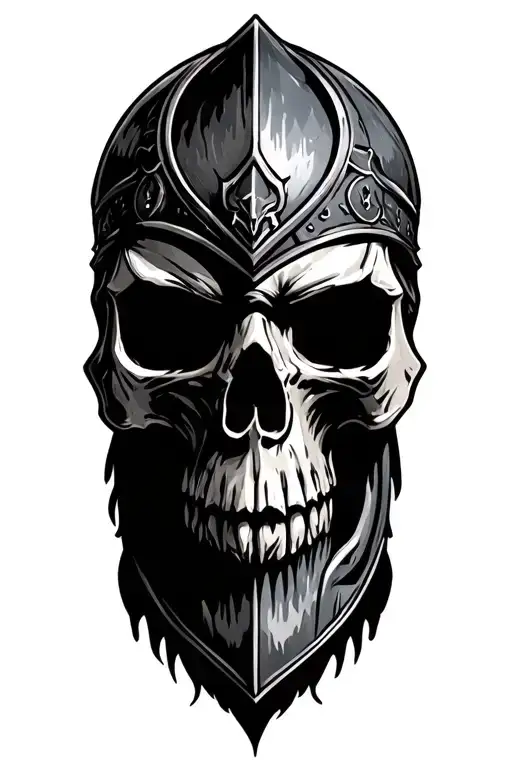skulls vikings warrior black tattoo design idea
