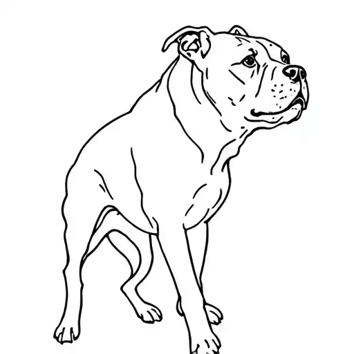 staffy silhouette tattoo design idea