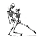 dancing skeleton couple tattoo design idea