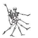dancing skeleton couple tattoo design idea