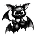 two cute female bats that are best friends tattoo design idea