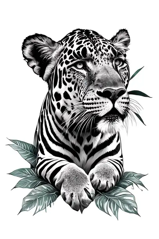 safari jungle tattoo design idea
