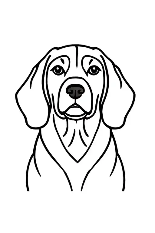 beagle dog face line tattoo tattoo design idea