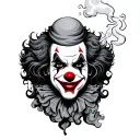 icp blunt smoking clown tattoo design idea