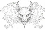 cat bat gothic tattoo design idea