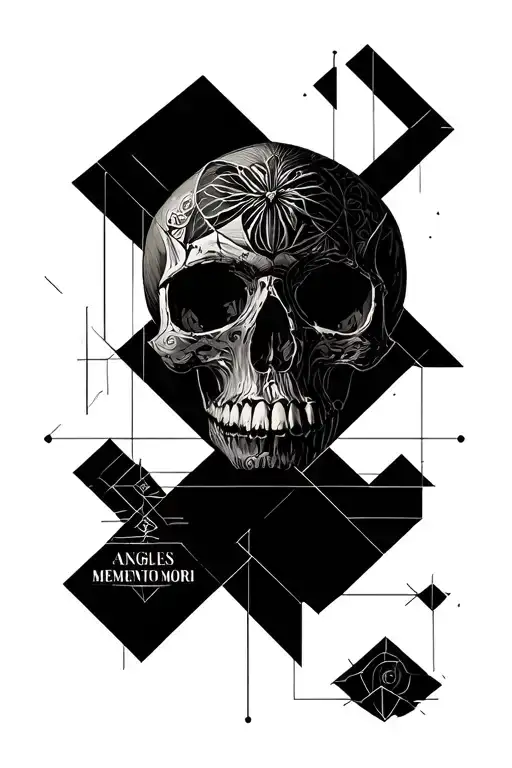 A falling angles with the words memento  mori  tattoo design idea