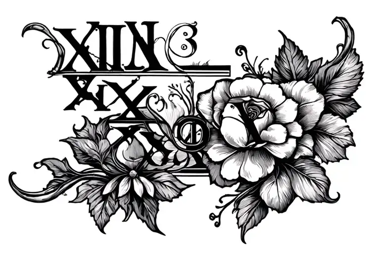 3 september 1999 roman numerals tattoo design idea