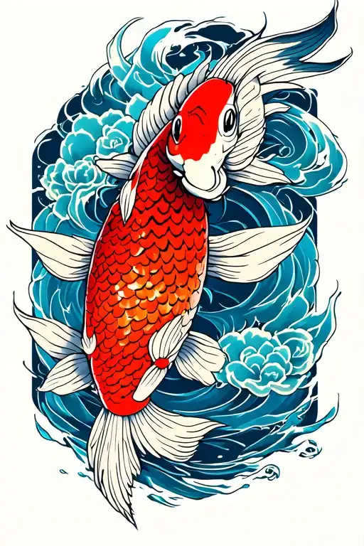 dragon ball z koi carp fish tattoo design idea
