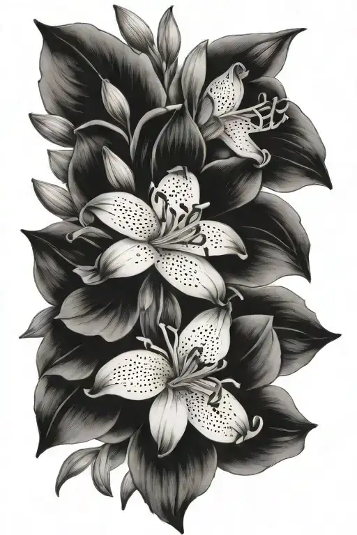 flower tattoo with Freesias, lilacs, foxglove flowers tattoo design idea
