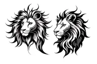 virgo element symbol and leo element symbol tattoo design idea