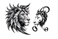 virgo element symbol and leo element symbol tattoo design idea