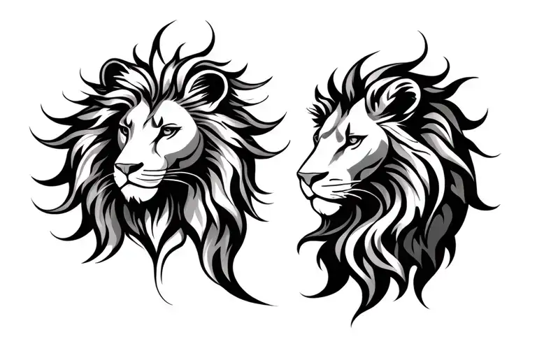 virgo element symbol and leo element symbol tattoo design idea