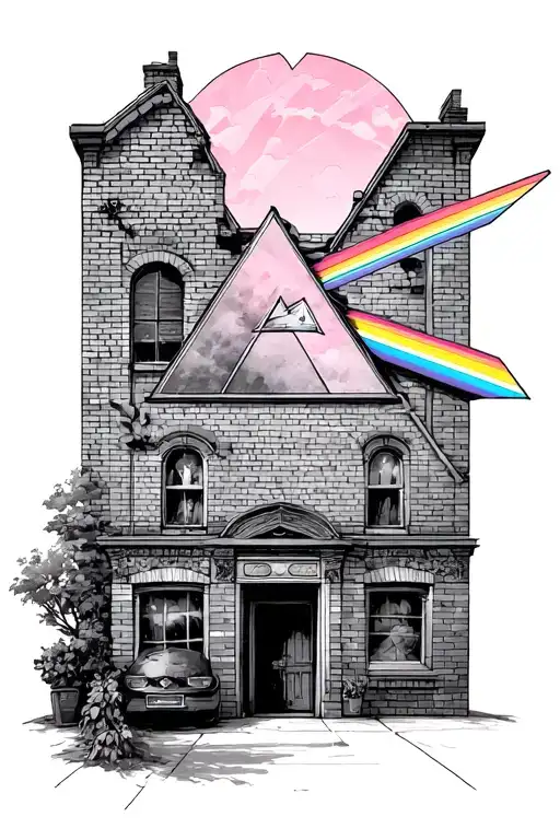 another brick in wall and pink floyd prism  tattoo design idea