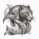 dolphin The panther tattoo design idea