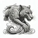 dolphin The panther tattoo design idea