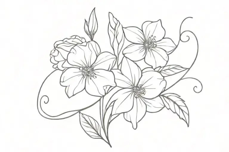 remember who you are with March and February birth flowers tattoo design idea