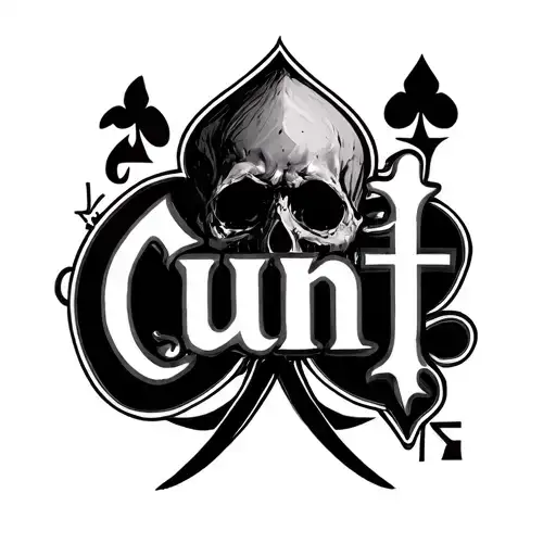 "Cunt" cuckold spades bbc tattoo design idea