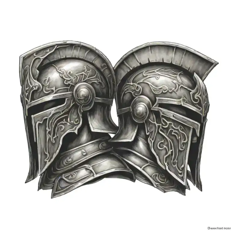 spartan armor tattoo design idea