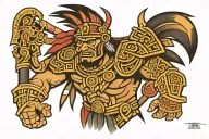 Aztec warrior tattoo design idea