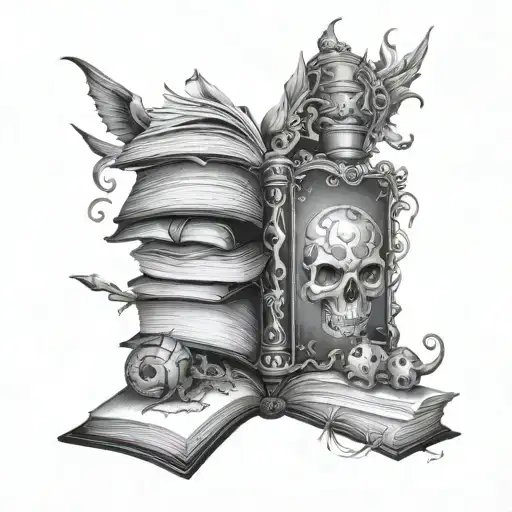 Books Fantasy Dreams tattoo design idea
