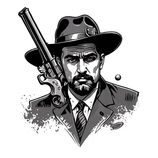 italian mafia scene tattoo design idea